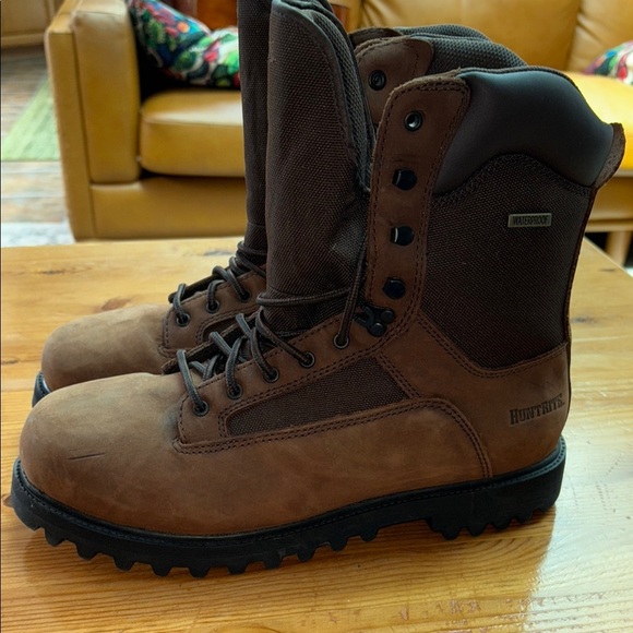 Huntrite waterproof Brown Rugged Leather Boots with Deep Tread Soles 11m main image 10